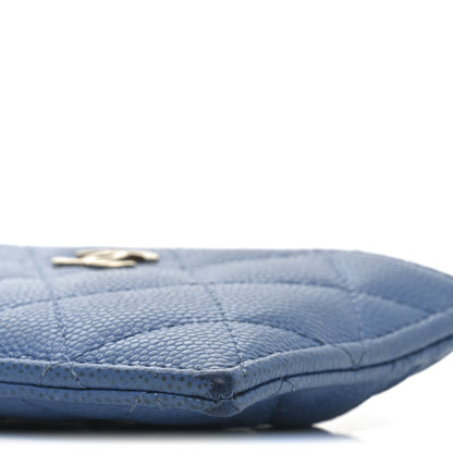 Chanel Caviar Quilted CC Zip Card Holder Blue 8 of 9
