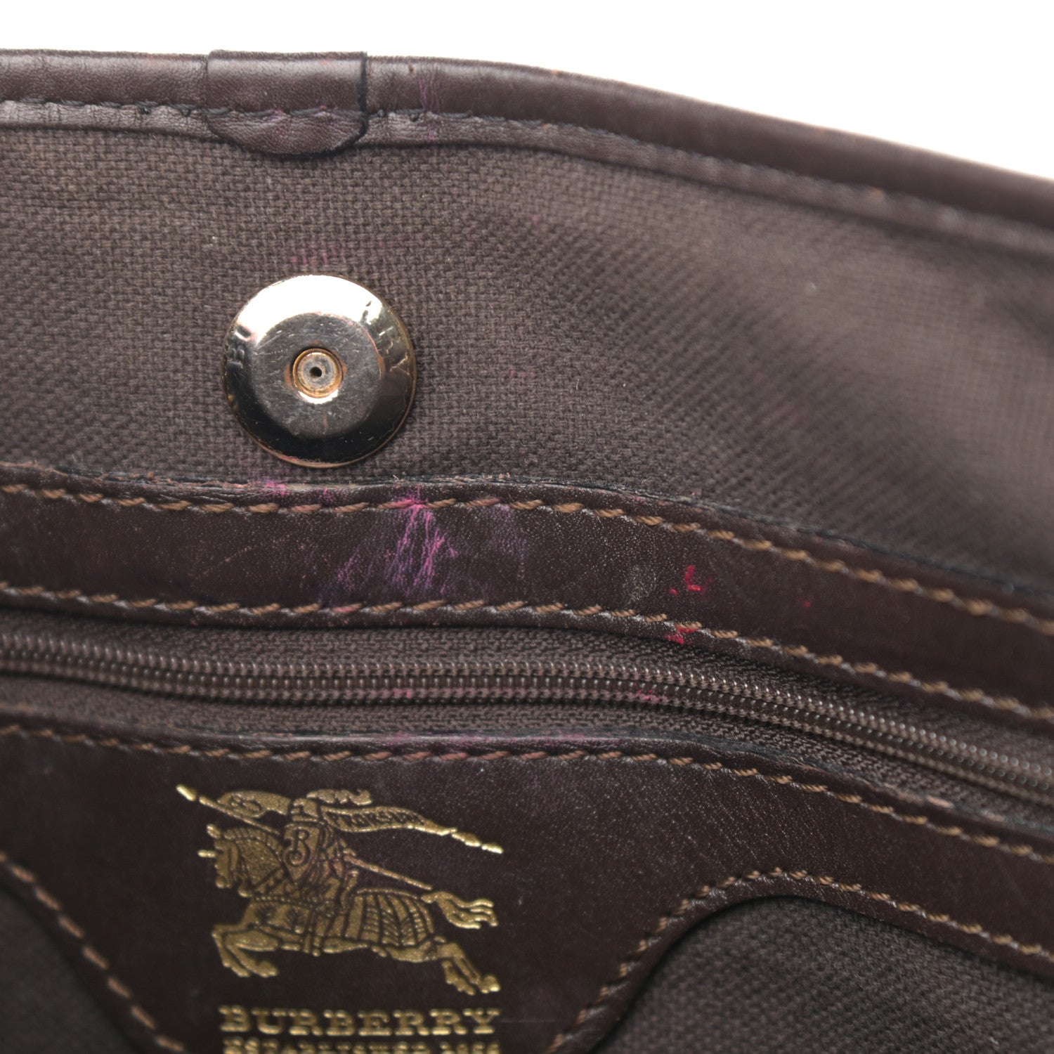 Burberry Haymarket Check Small Onslow Tote Chocolate 16 of 21