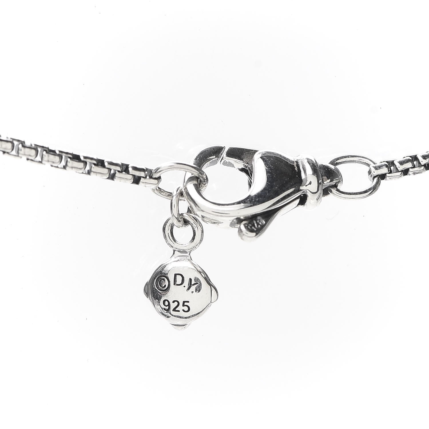 David Yurman Sterling Silver Diamond Stax Pendant Necklace 4 of 4