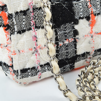 Chanel Tweed Quilted Mini Rectangular Flap Black White Pink 13 of 14