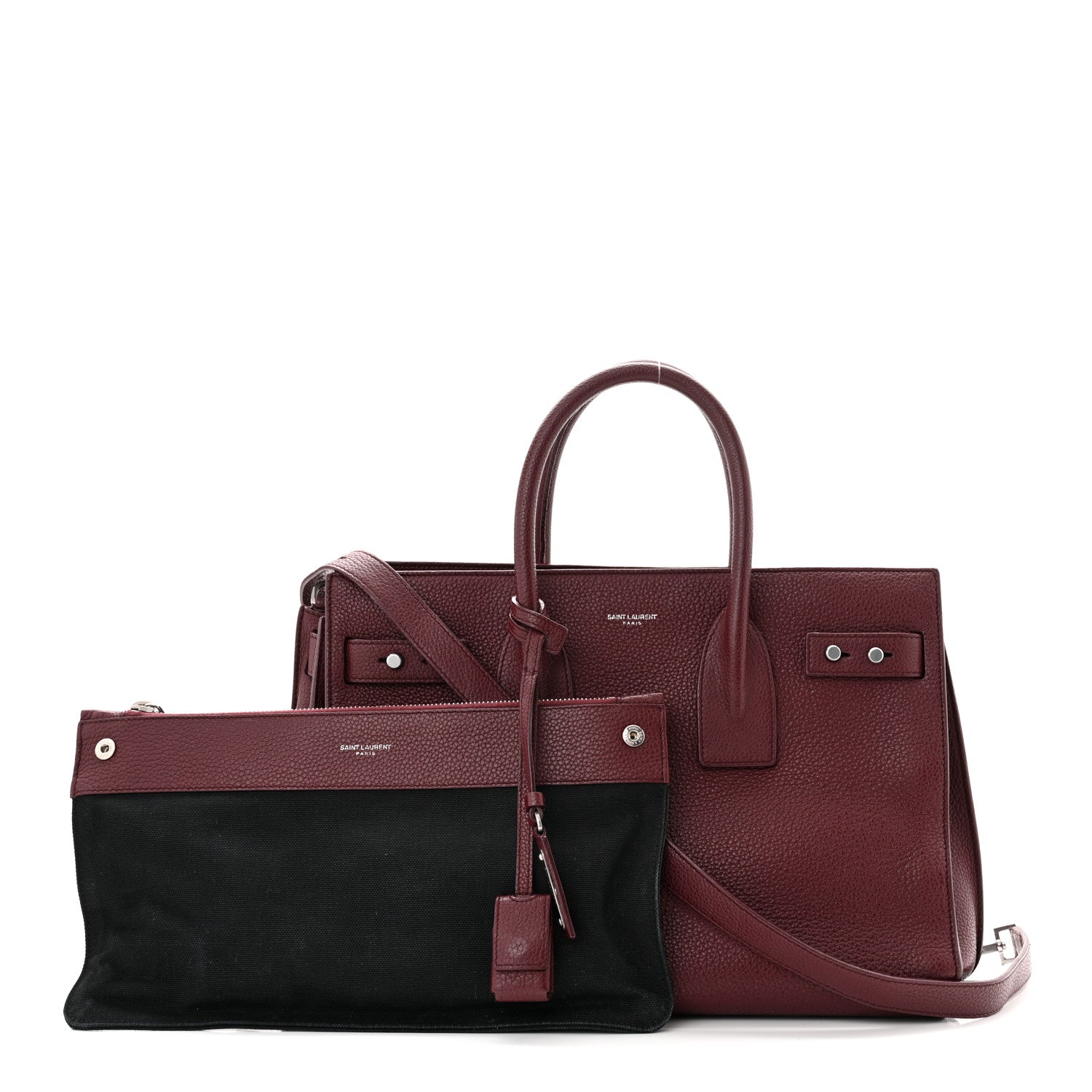 Saint Laurent Grained Calfskin Small Supple Sac De Jour Dark Pallisandre 1 of 16
