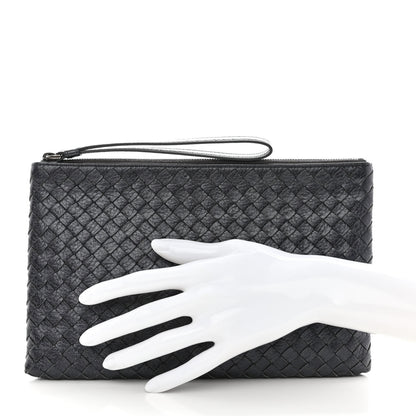 Bottega Veneta Cervo Intrecciato Wristlet Zip Pouch Black 2 of 7