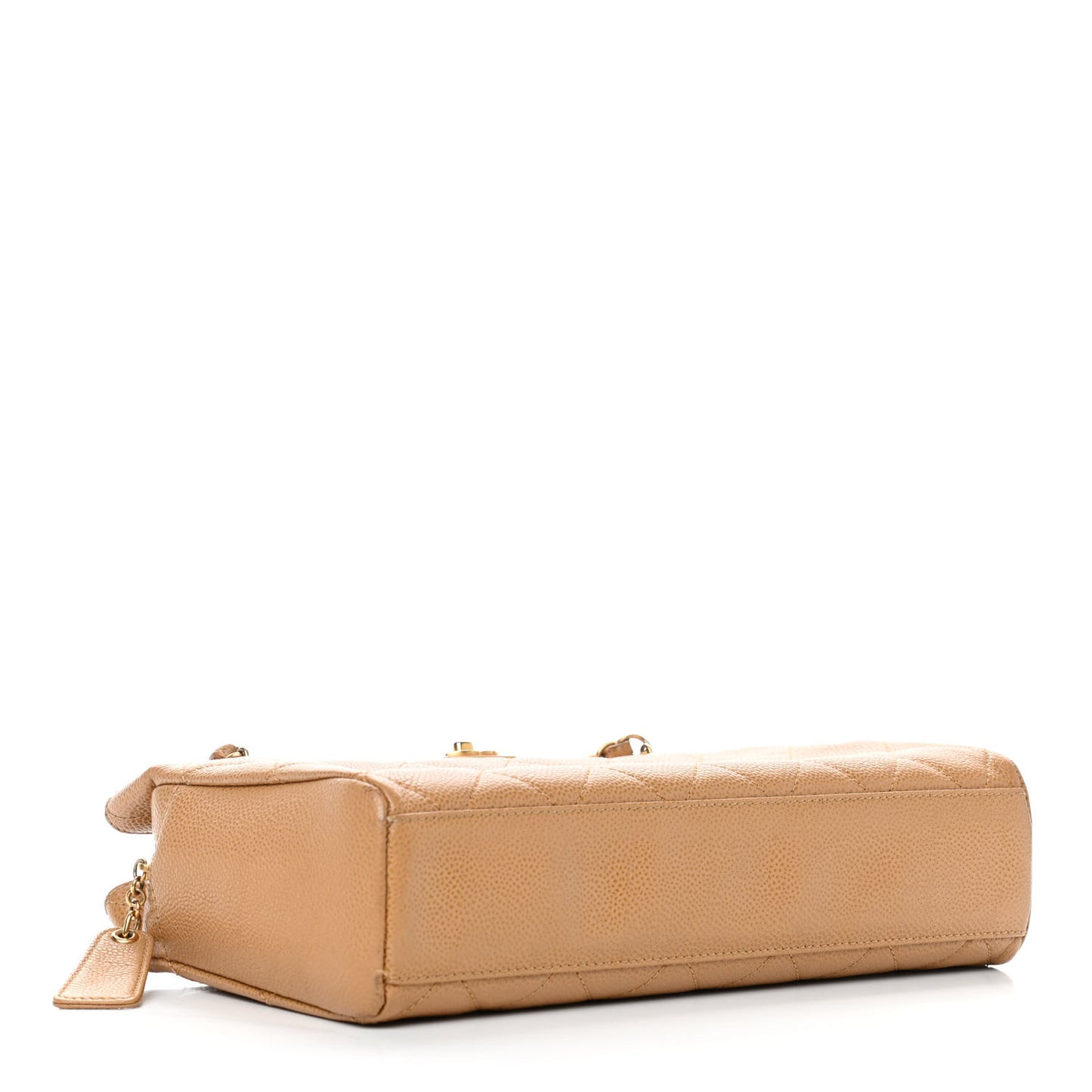 Caviar Quilted Shopping Tote Beige