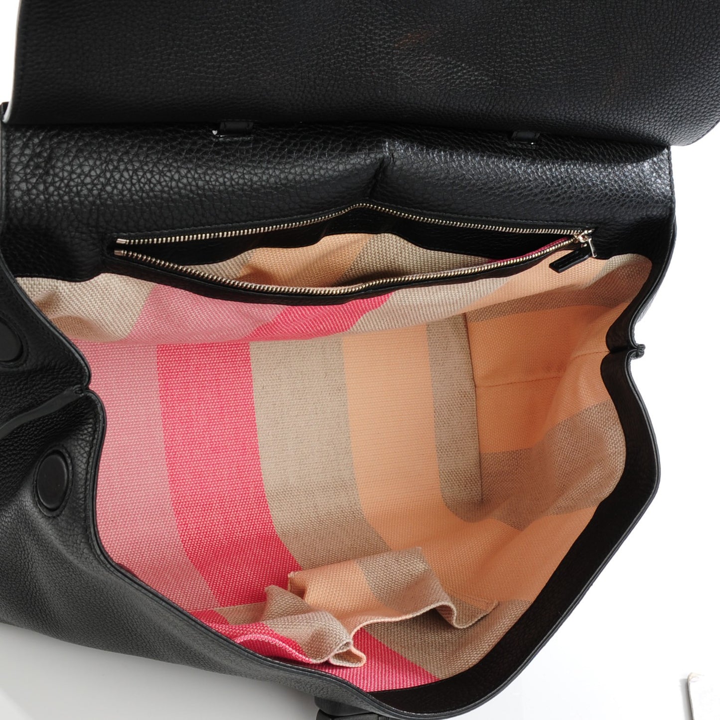 Pebbled Calfskin Large Bamboo Daily Top Handle Bag Black
