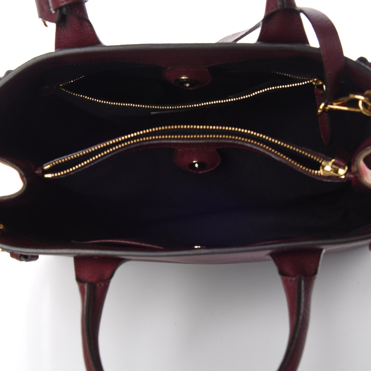 Burberry Grainy Calfskin House Check Medium Banner Tote Elderberry 5 of 9
