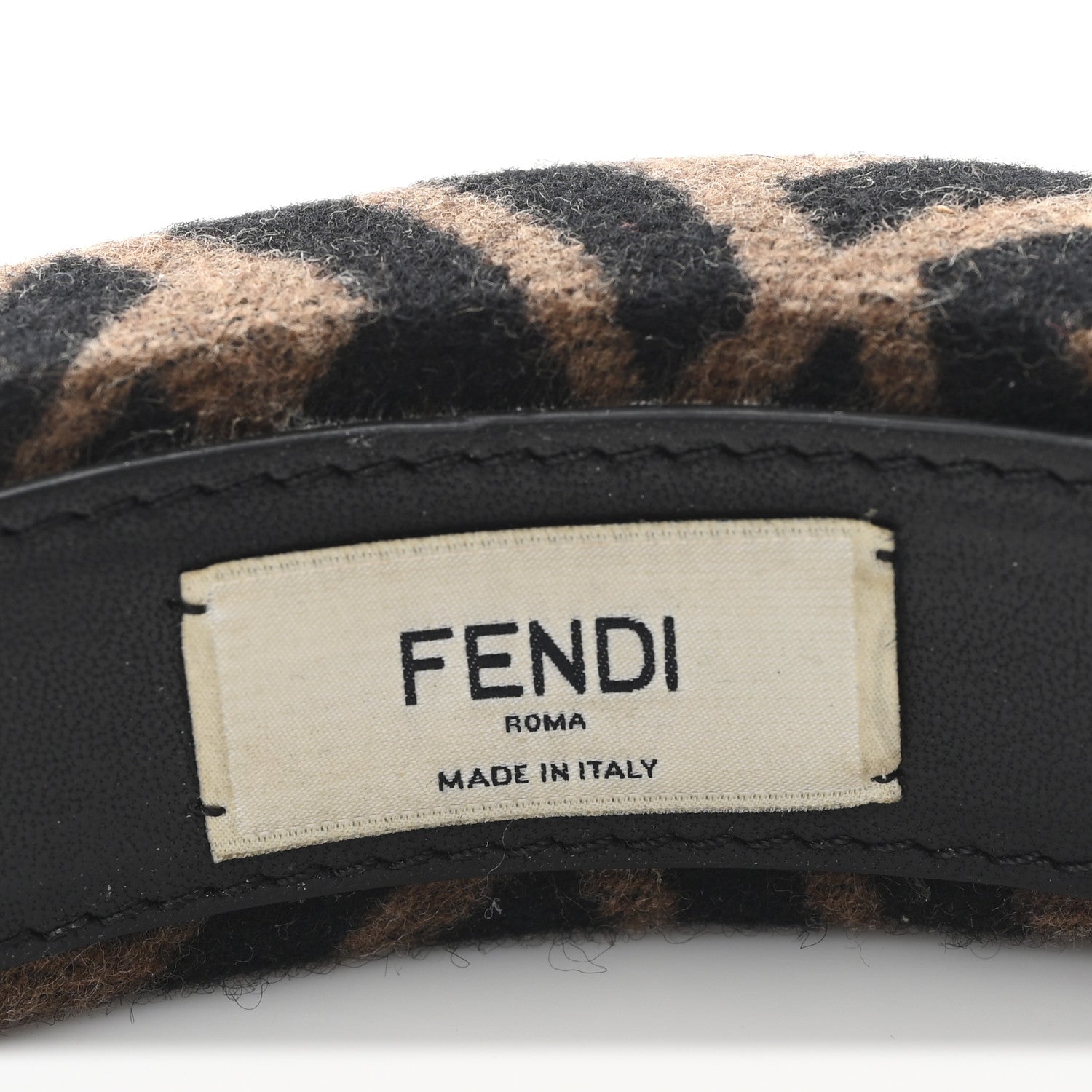 Fendi Wool Cashmere FF Logo Headband Tobacco 5 of 5