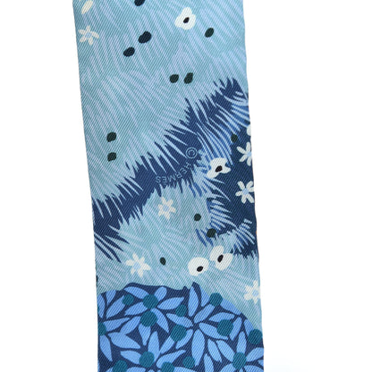 Hermes Silk Dans un Jardin Anglais Twilly Ciel Marine Brun 4 of 4