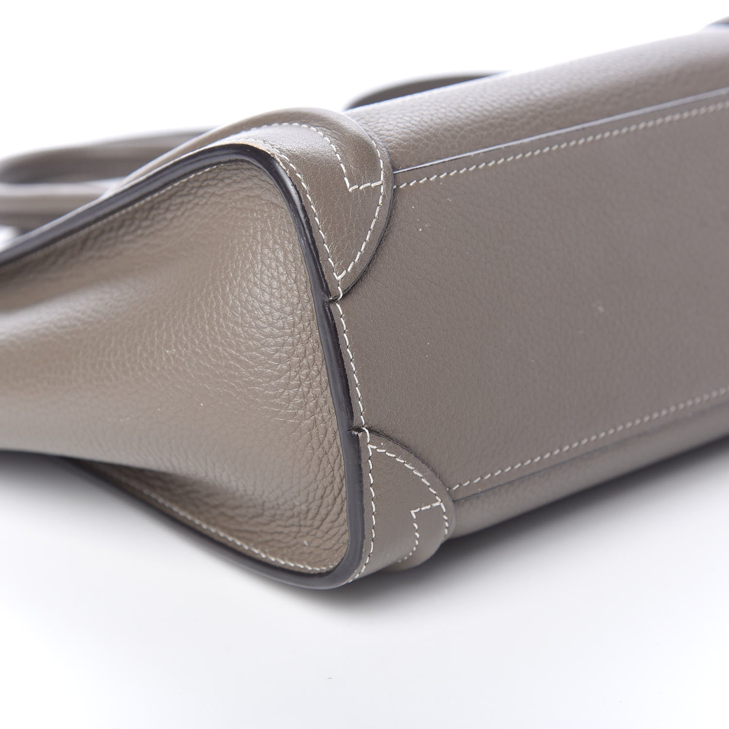 Celine Drummed Calfskin Nano Luggage Souris 8 of 9