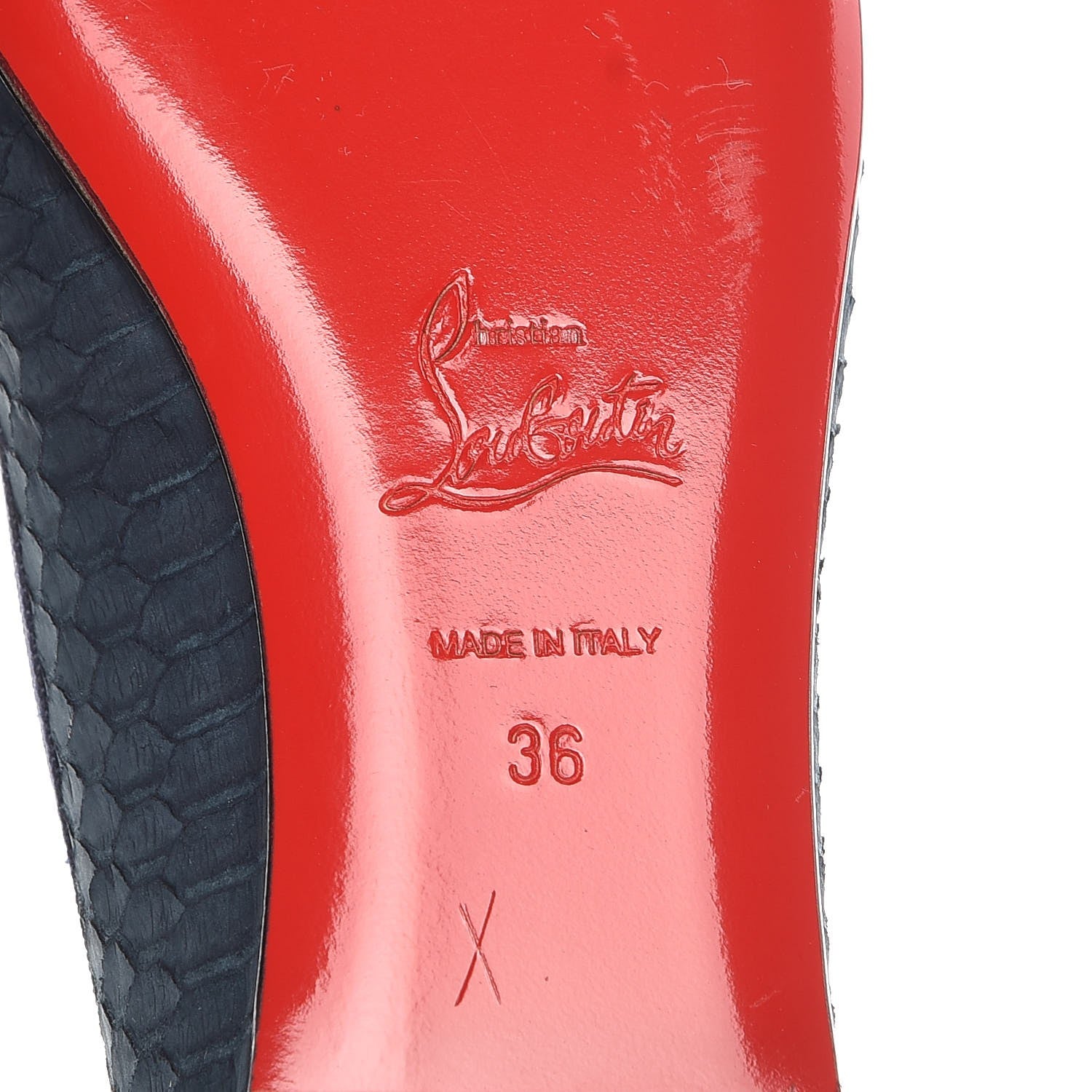 Christian Louboutin Watersnake Nubuck Rosella Flats 36 Navy Blue 6 of 8
