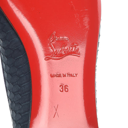 Christian Louboutin Watersnake Nubuck Rosella Flats 36 Navy Blue 6 of 8