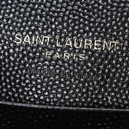 Saint Laurent Grain De Poudre Textured Mixed Matelasse Triquilt Small Monogram Envelope Wallet Black 6 of 7