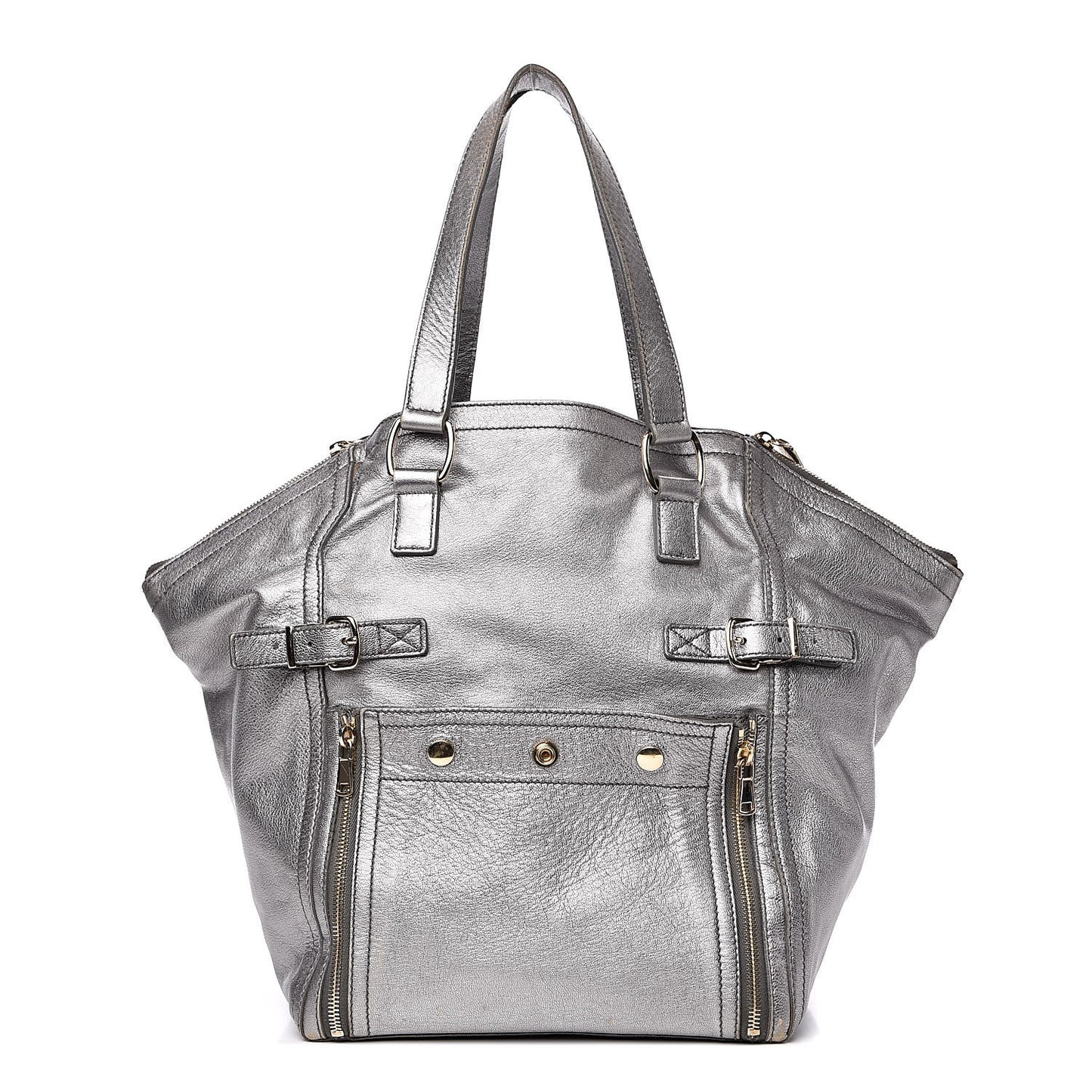 Calfskin Small Downtown Silver
