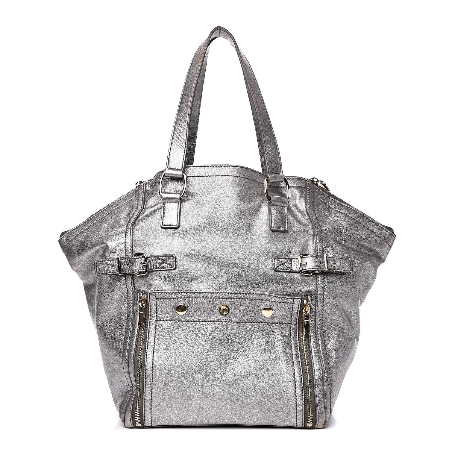 Saint Laurent Calfskin Small Downtown Silver 1 of 16