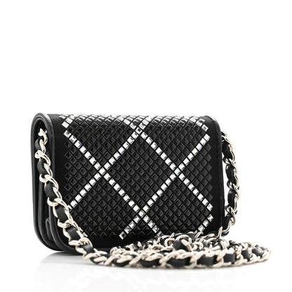 Chanel Lambskin Crystal Quilted Mini Chain Belt Bag Black 3 of 11