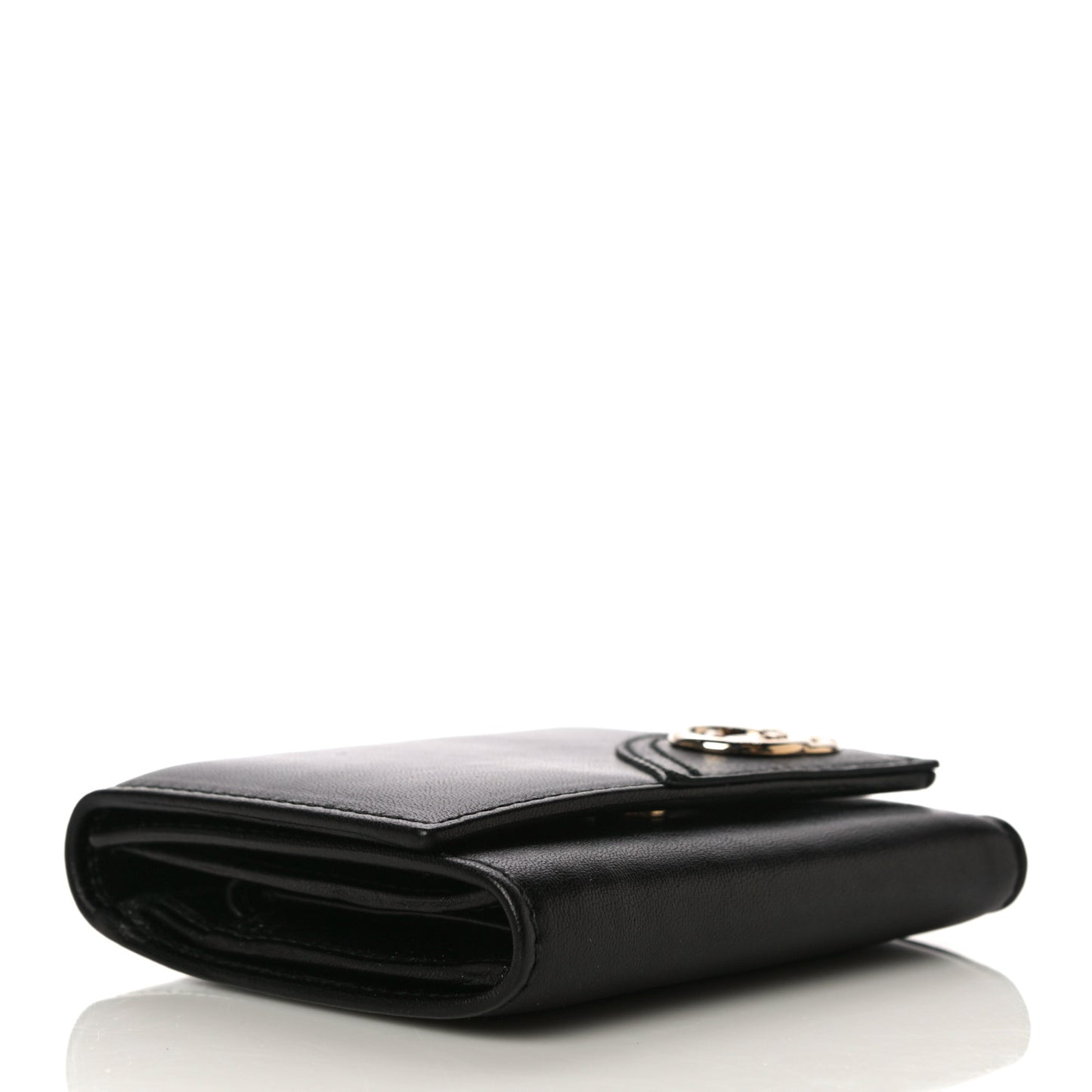 Calfskin New Britt Tri Fold Wallet Black