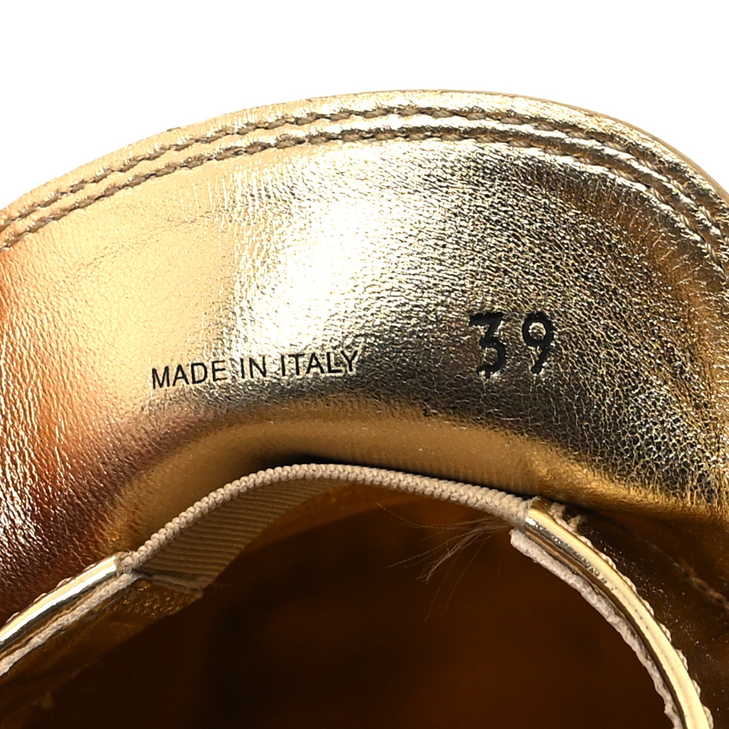 Prada Metallic Brushed Calfskin Metal Triangle Logo 50mm Loafers 39 Platino 6 of 10