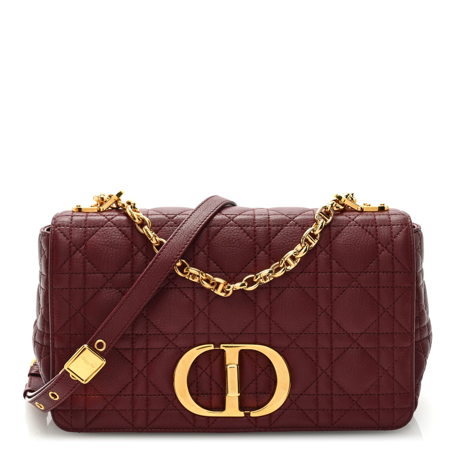 Christian Dior Calfskin Cannage Medium Caro Bag Brick Red 1 of 8