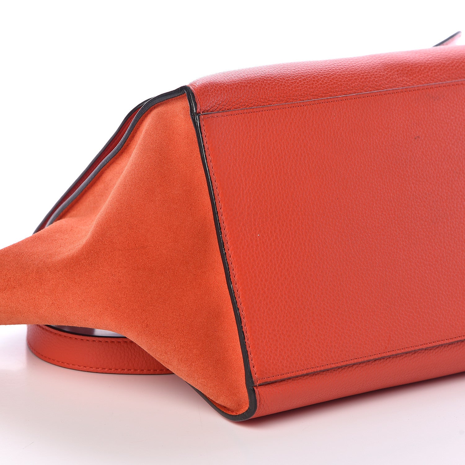 Celine Drummed Calfskin Suede Medium Trapeze Vermillion 9 of 12
