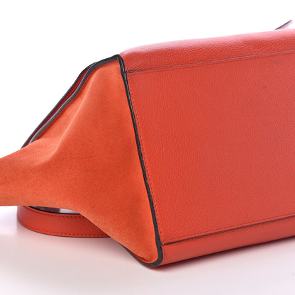 Celine Drummed Calfskin Suede Medium Trapeze Vermillion 9 of 12