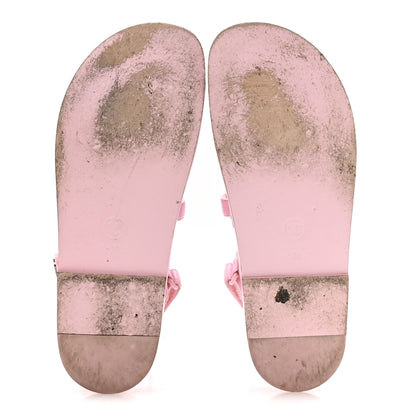 Chanel Lambskin Crystal CC Velcro Dad Sandals 38 Light Pink 6 of 9