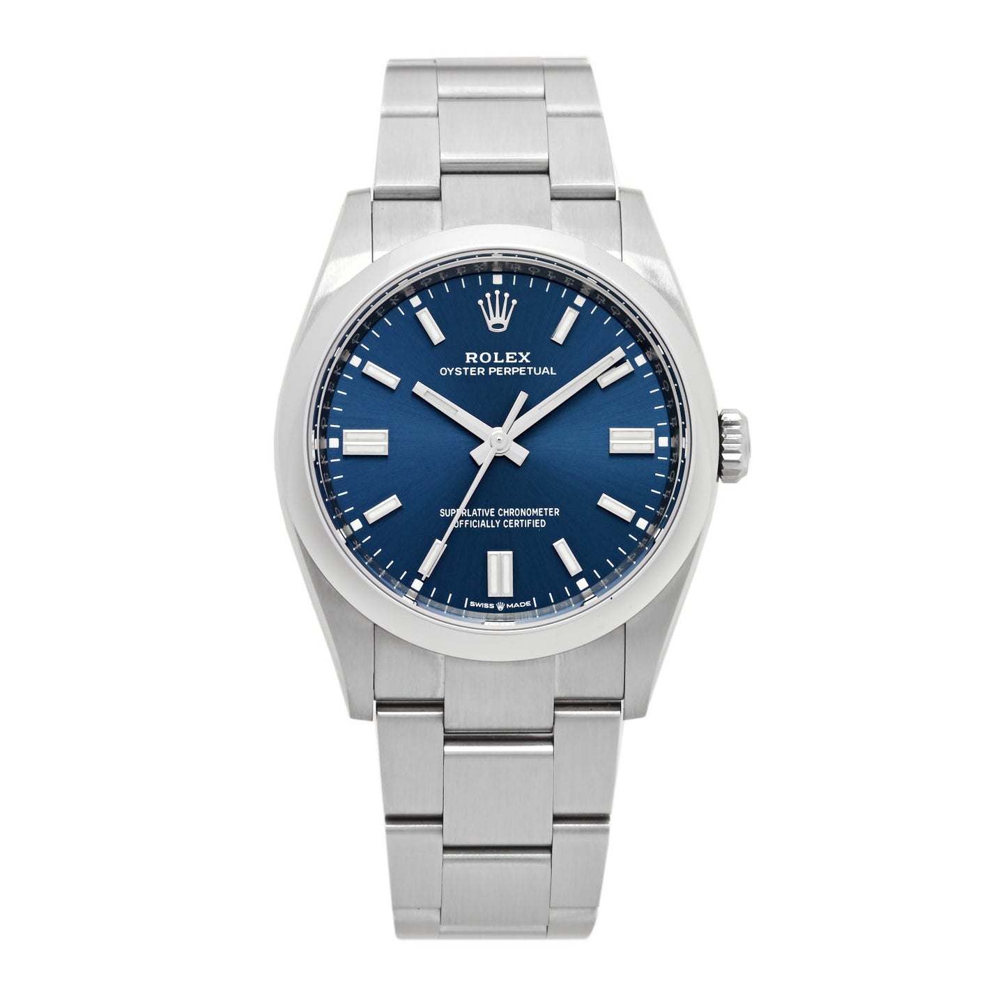 Stainless Steel 36mm Oyster Perpetual Watch Bright Blue 126000