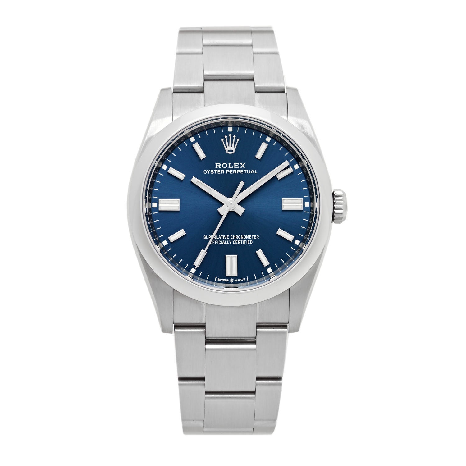 Rolex Stainless Steel 36mm Oyster Perpetual Watch Bright Blue 126000 1 of 6