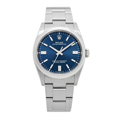 Rolex Stainless Steel 36mm Oyster Perpetual Watch Bright Blue 126000 1 of 6