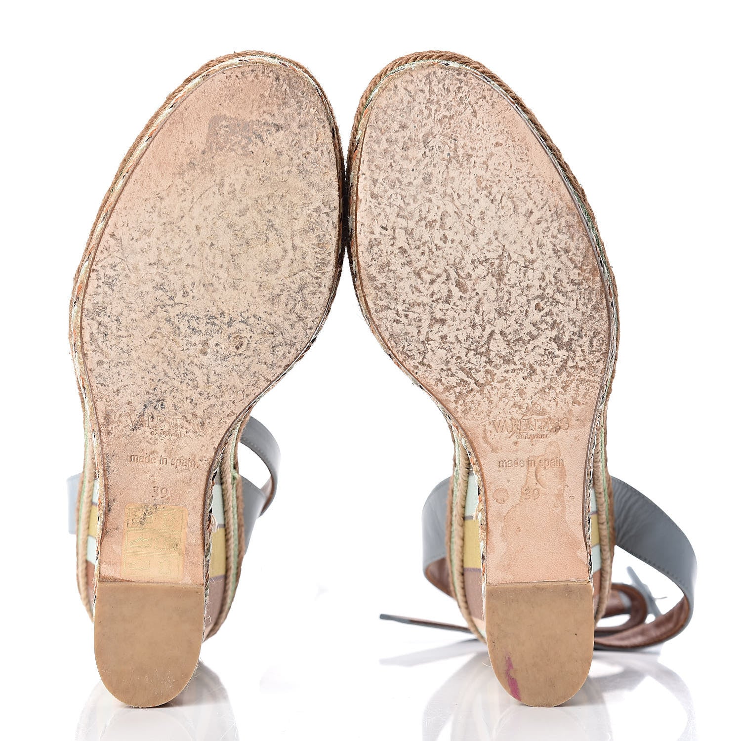 Valentino Garavani Calfskin Calfskin Native Couture 1975 Espadrille Wedge Sandals 39 Sky Sorbet Multicolor 5 of 12
