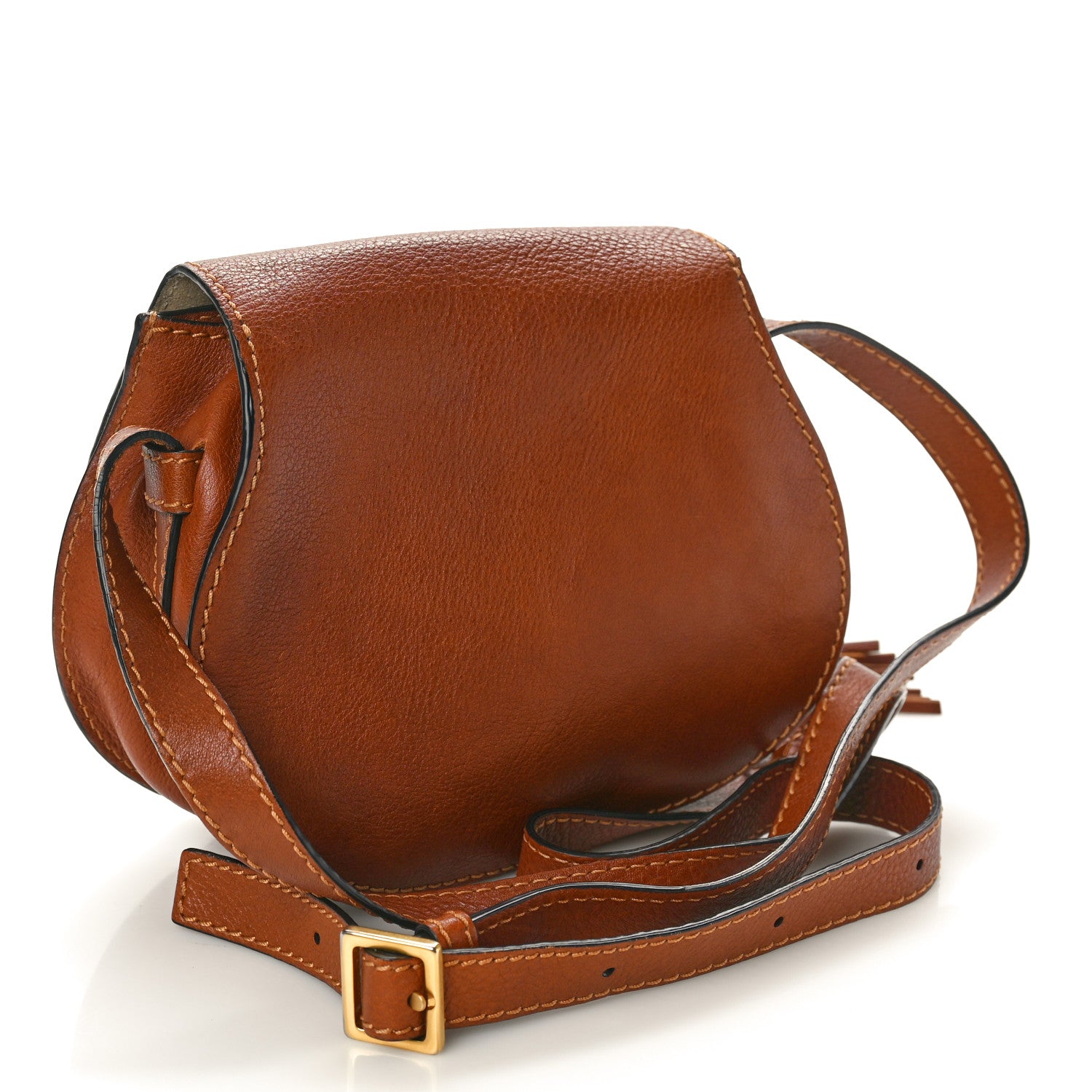 Chloe Calfskin Braided Mini Marcie Round Crossbody Bag Tan 2 of 13