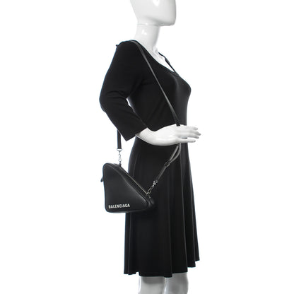 Balenciaga Calfskin Triangle Crossbody Bag Black 2 of 7