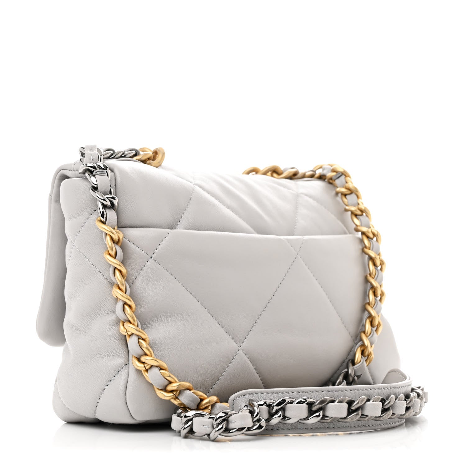 Chanel Lambskin Quilted Medium Chanel 19 Flap Grey 3 of 10