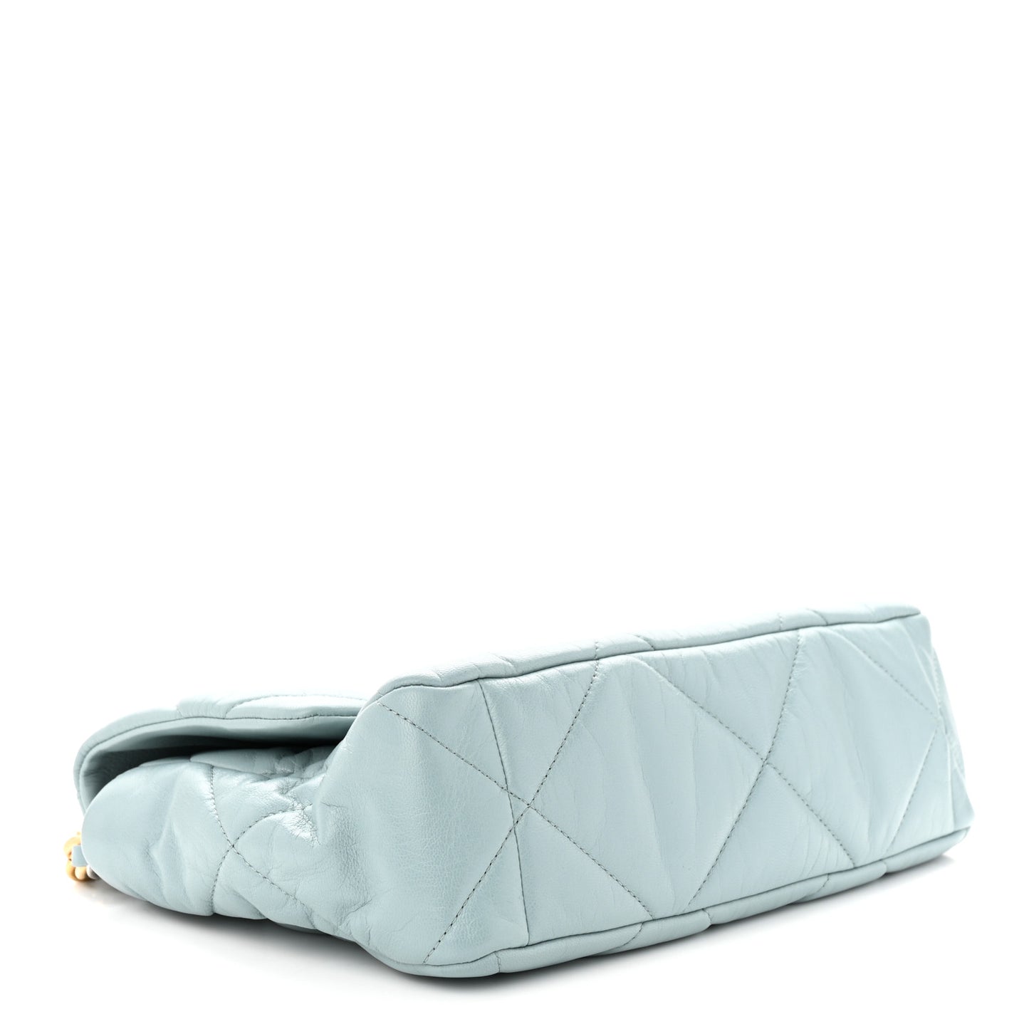Lambskin Quilted Large Chanel 19 Flap Light Blue