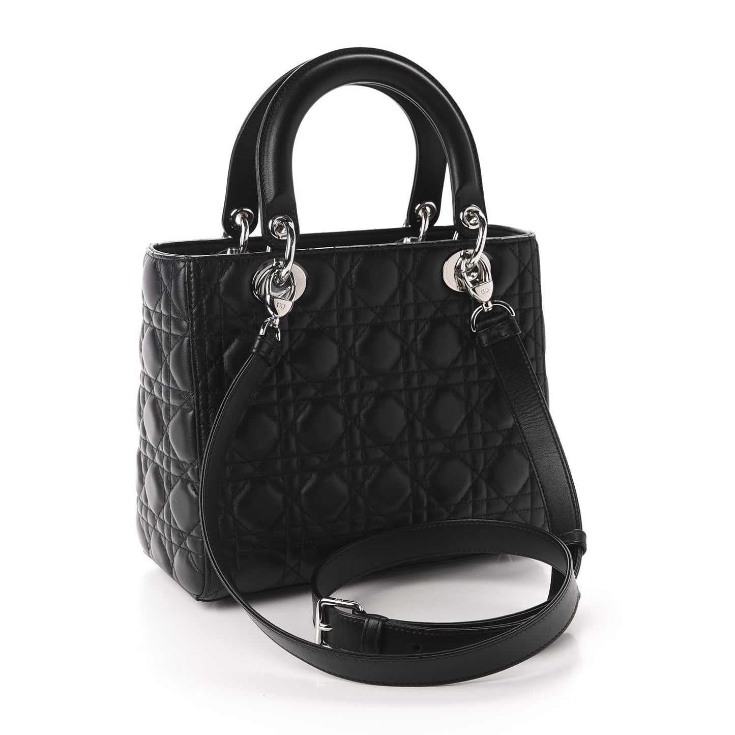 Lambskin Cannage Medium Lady Dior Black