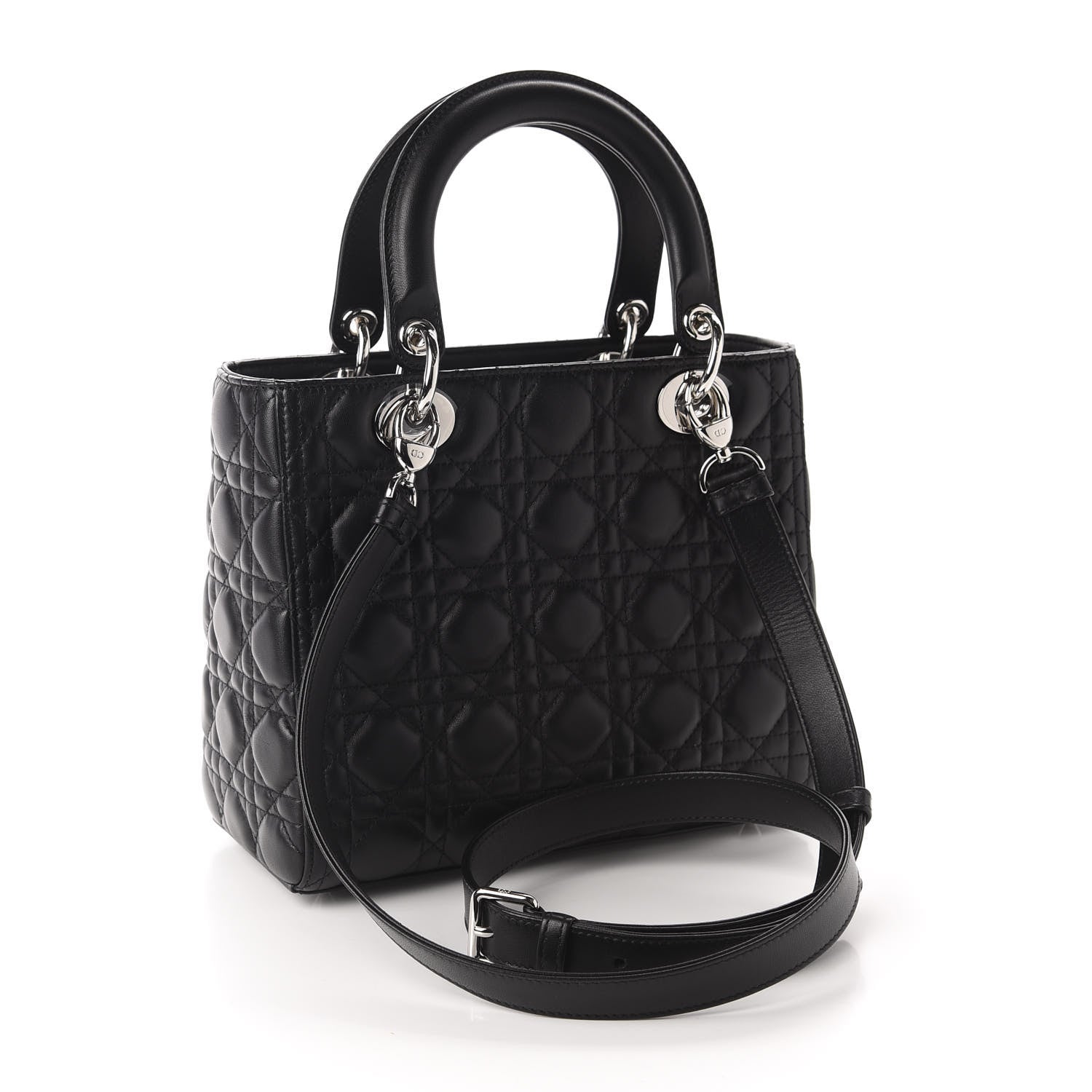 Christian Dior Lambskin Cannage Medium Lady Dior Black 4 of 12