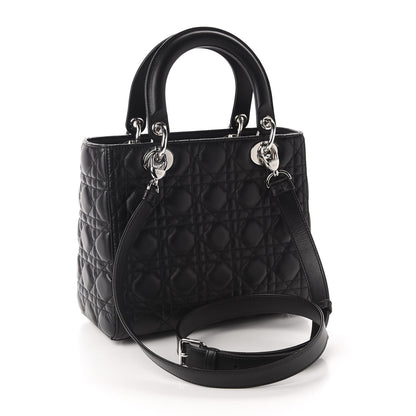 Christian Dior Lambskin Cannage Medium Lady Dior Black 4 of 12