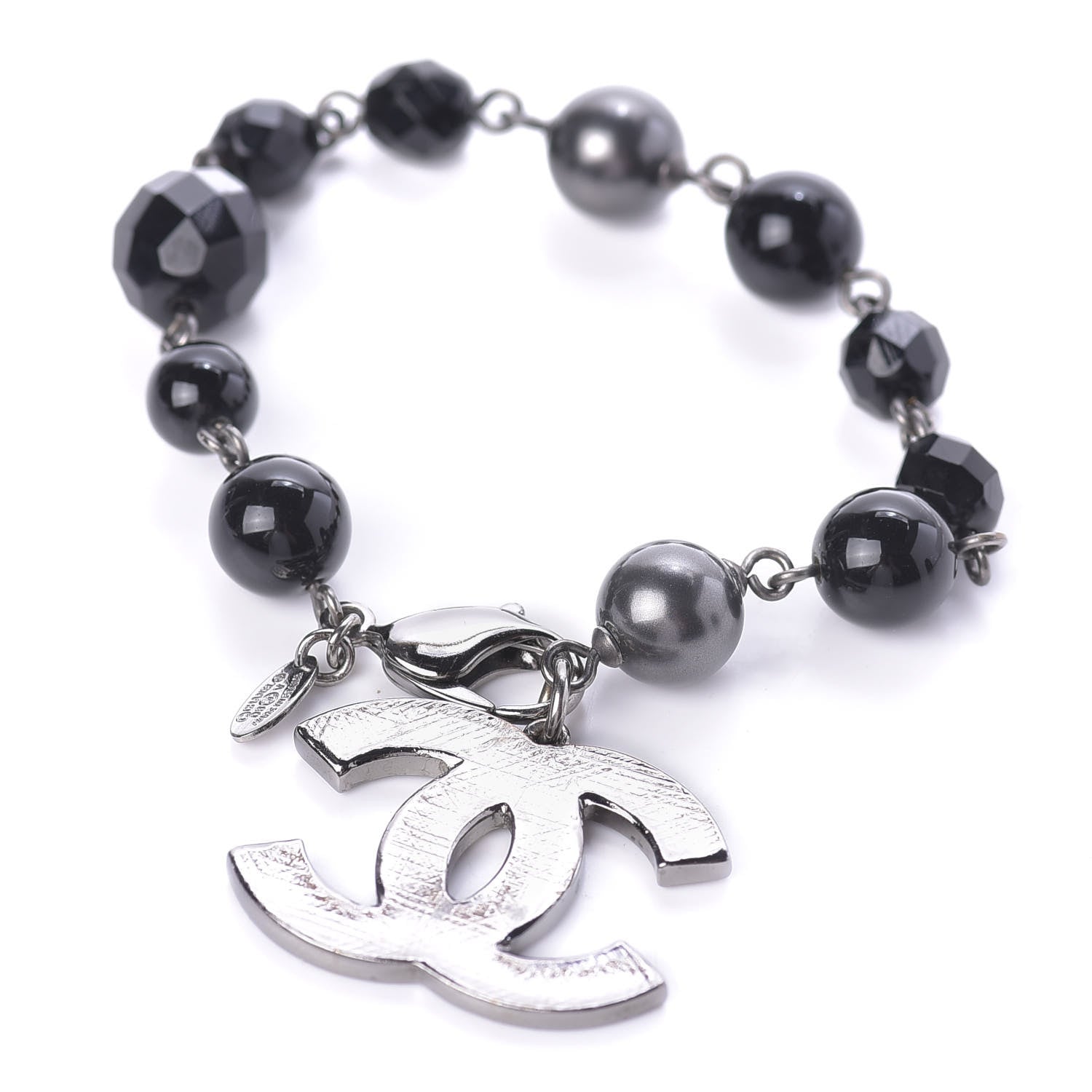 Chanel Ruthenium Bead CC Bracelet Black 1 of 5