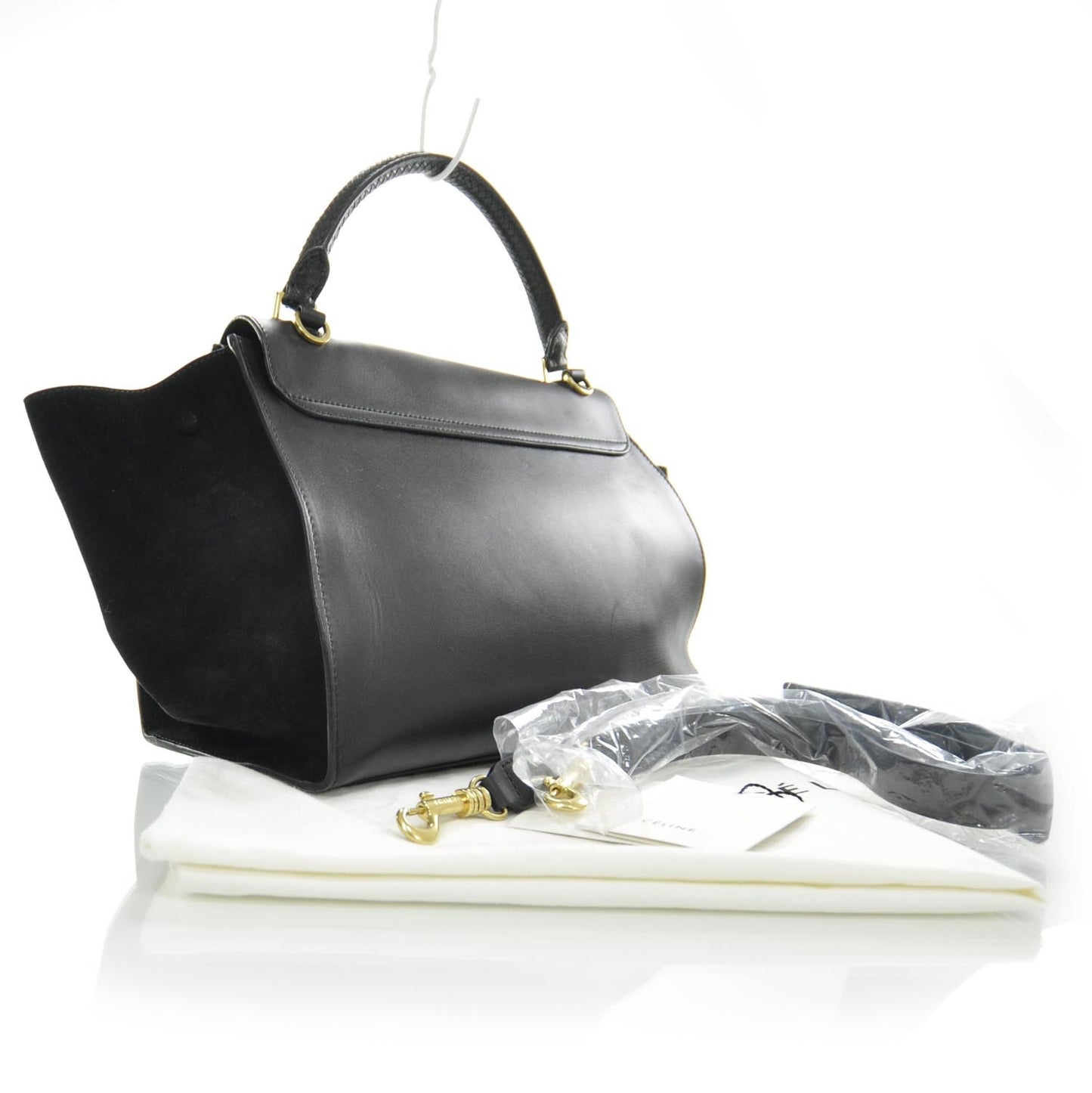 Calfskin and Suede Trapeze Black