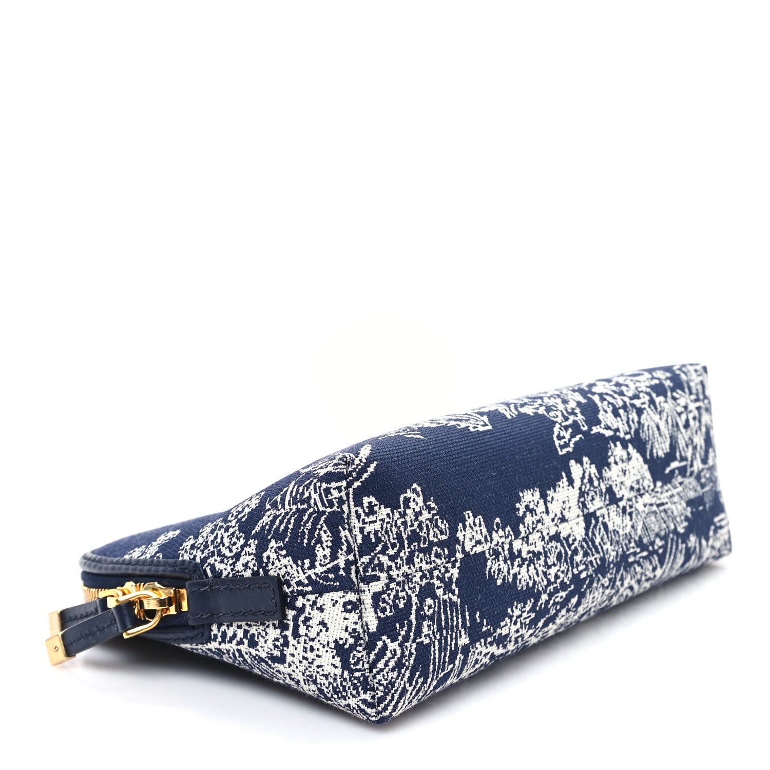 Christian Dior Embroidered Toile De Jouy 30 Montaigne Cosmetic Pouch Blue 4 of 7
