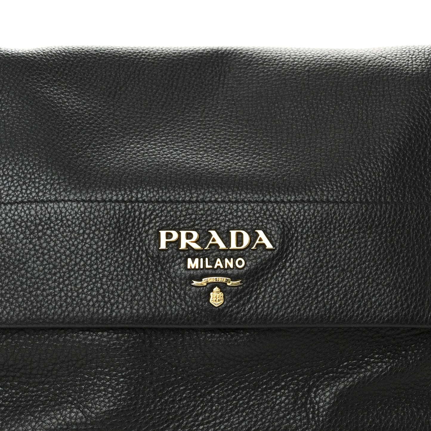 Vitello Daino Flap Shoulder Bag Black