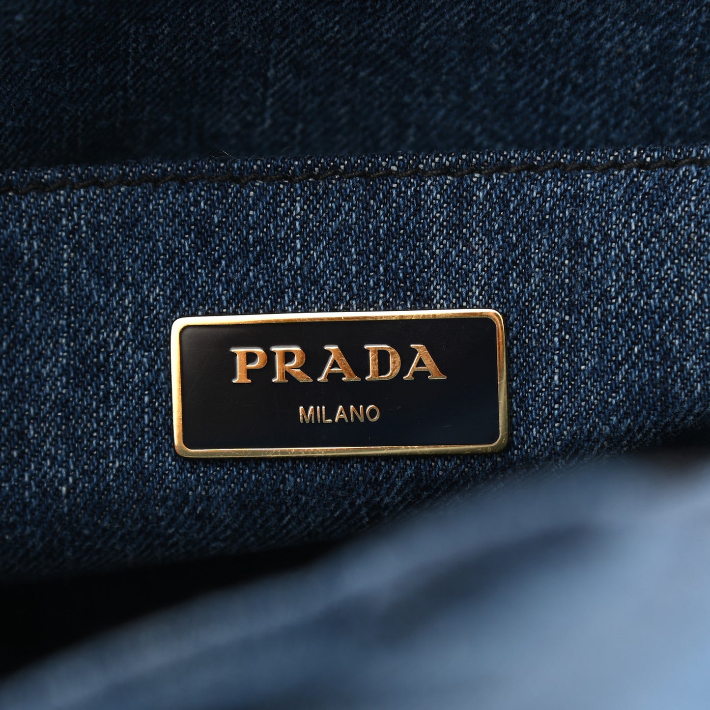 Denim Small Logo Tote Bleu