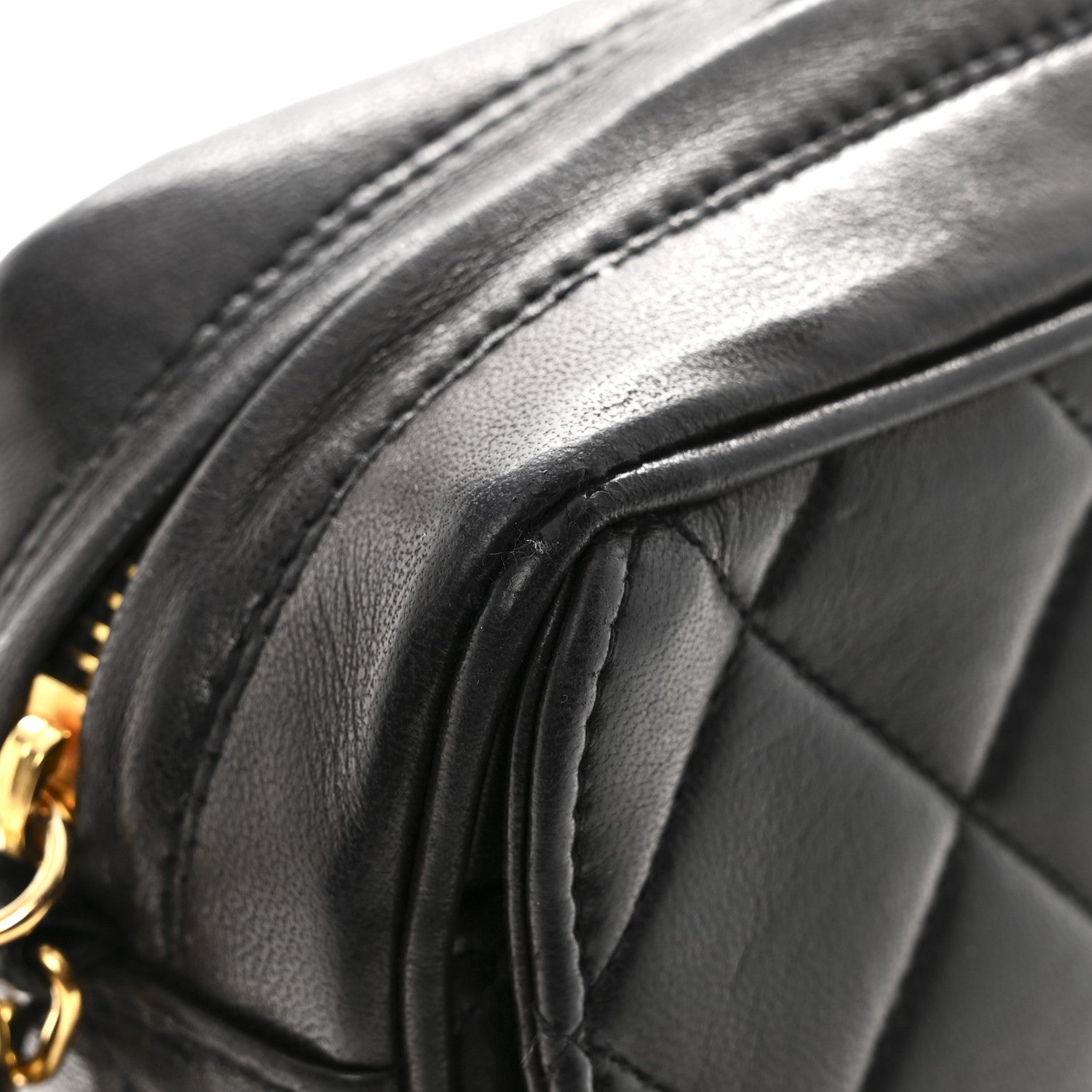 Chanel Lambskin Quilted Flap Camera Tassel Case Black 13 of 14