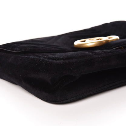 Gucci Velvet Matelasse Medium GG Marmont Shoulder Bag Black 7 of 11