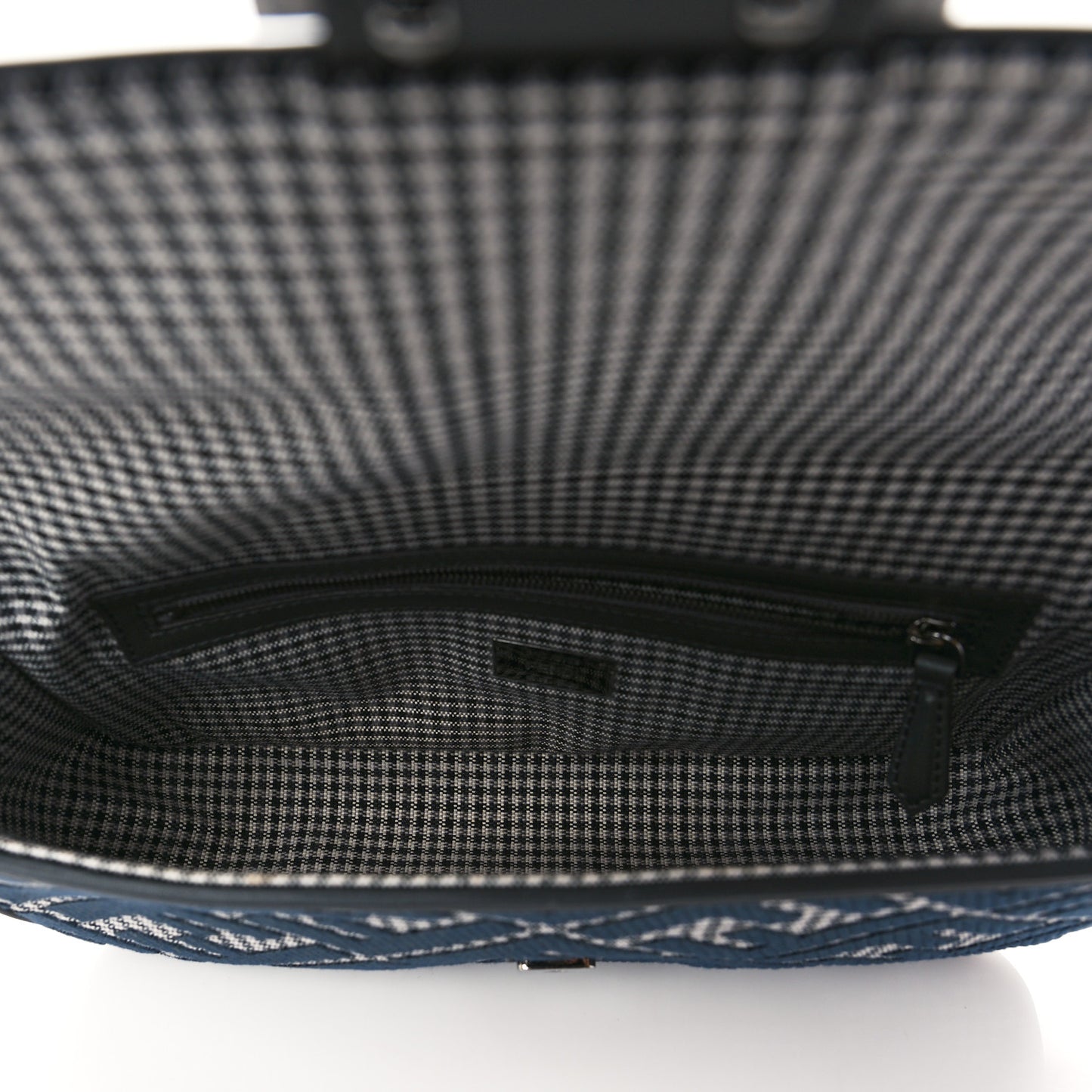 Wool Vitello King Houndstooth FF Embroidered Baguette Grigio Anthracite