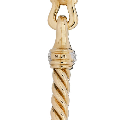 David Yurman 18K Yellow Gold Diamond 2.6mm Cable Collectibles Buckle Bracelet 4 of 5