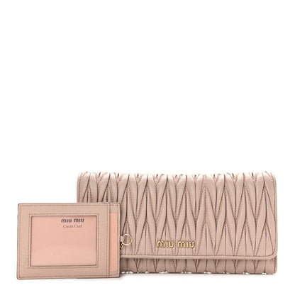 Miu Miu Nappa Matelasse Flap Wallet Cammeo 1 of 8
