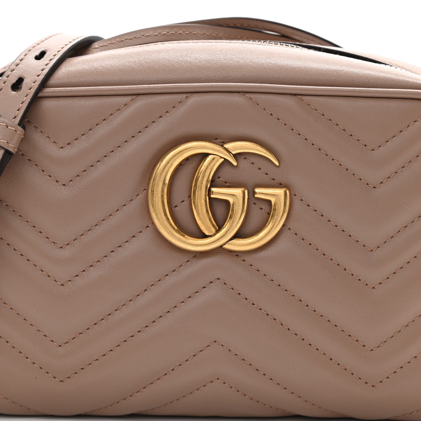 Calfskin Matelasse Small GG Marmont Chain Shoulder Bag Porcelain Rose
