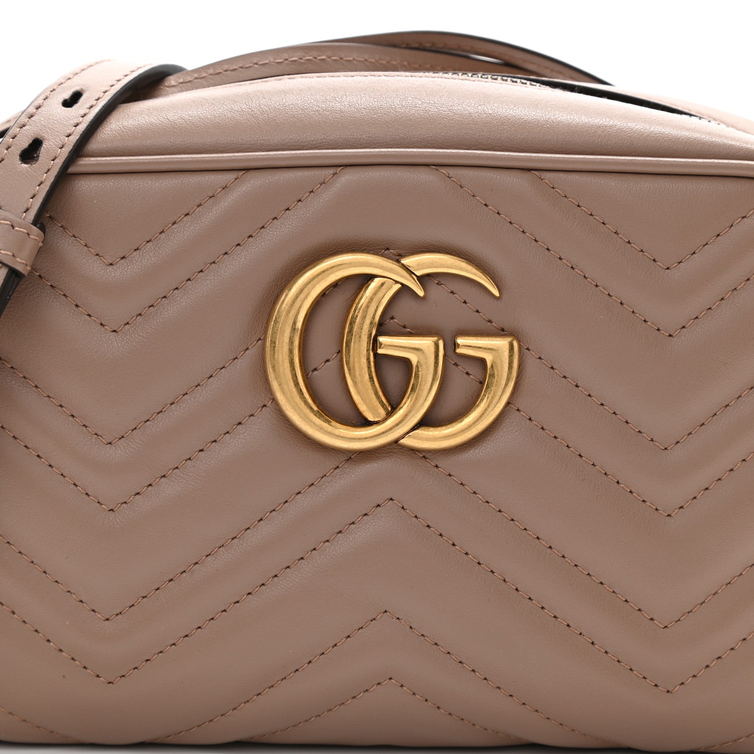 Gucci Calfskin Matelasse Small GG Marmont Chain Shoulder Bag Porcelain Rose 8 of 9