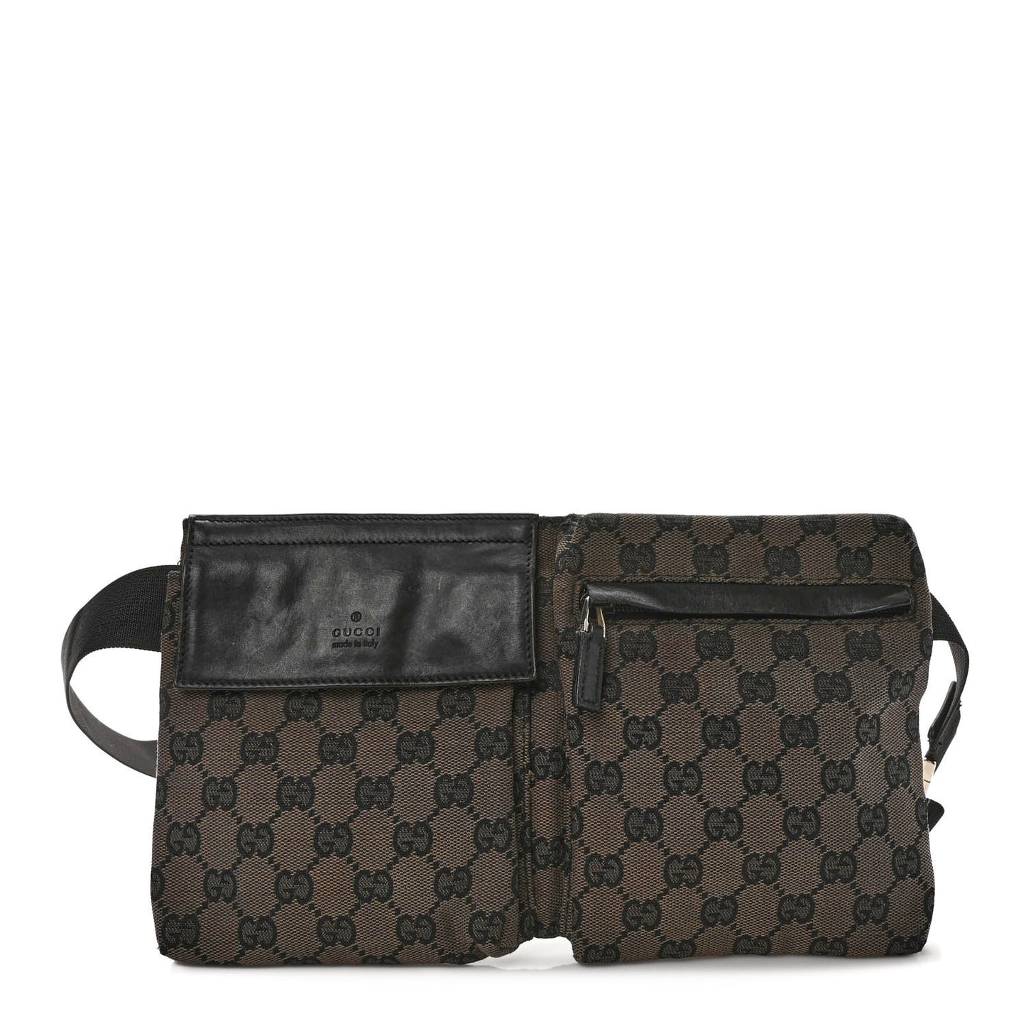 GG Monogram Double Pocket Belt Bag Navy