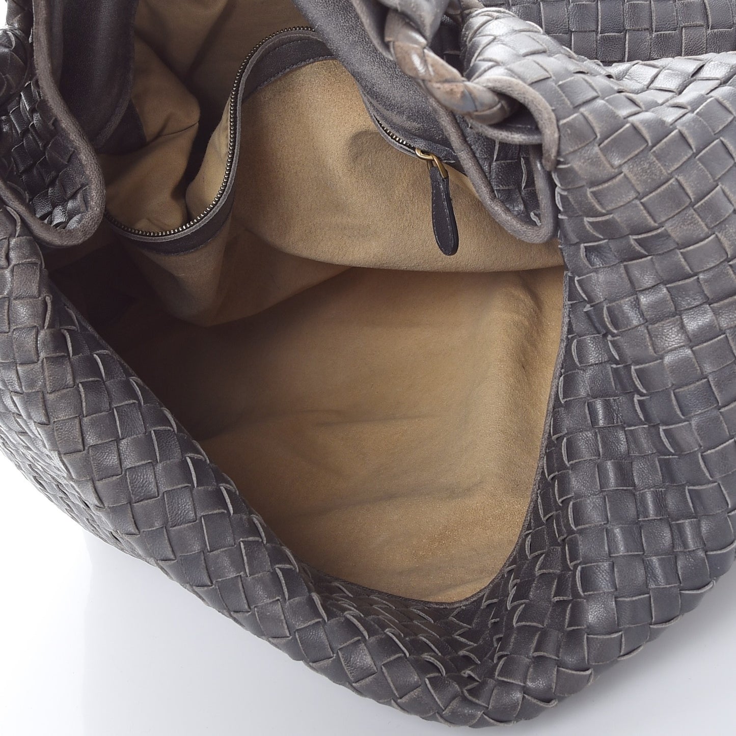 Nappa Intrecciato Sloane Hobo Ferro Gray