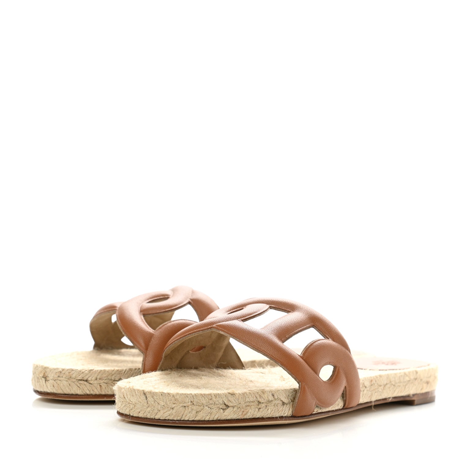 Hermes Nappa Famosa Espadrille Sandals 36 Naturel 3 of 9